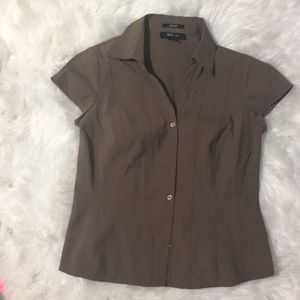 Style & Co brown button dress shirt